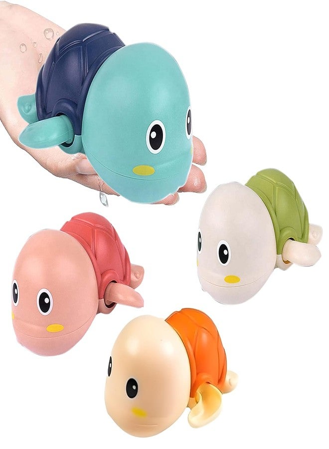 Wishkey 4PCS Wind-Up Swimming Turtle Bath Toys for Babies Floating Bathtub Toys for Toddlers & Kids Non-Toxic Water Play Toys for Baby Boys & Girls Bathing Toys for Infant 0-3 Years (Multicolor) - Image 1